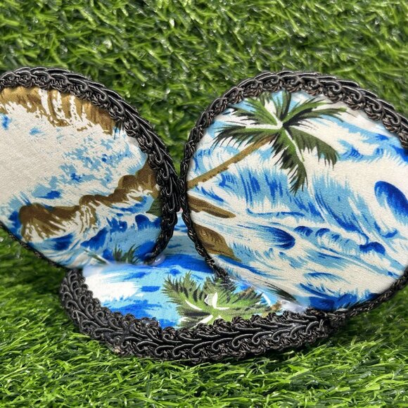 Hawaii Tiki Hawaiian Shirt Print HANDMADE Mouse Ear Hat/ Fascinator Hat - Picture 2 of 5